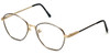 Profile View of Fashion Designer Blue Light Block Reading Glasses Yale Gold-Black 52mm 20 Powers