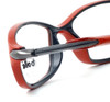 Close up View of Lucky Brand Designer Progressive Len Blue Light Glasses Antigua-Brown Brown 53mm
