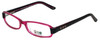 Profile View of Daisy Fuentes Progressive Len Blue Light Glasses DFPEACE410-130 Berry Black 52mm