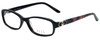 Profile View of Elle Progressive Lens Blue Light Reading Glasses EL13387-BK Black 52mm 20 Power