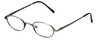Profile View of Calabria FL-91 Gold-Brown Designer Progressive Blue Light Glasses 42mm w/Power