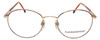 Front View of Calabria Designer Round Blue Light Filter Reading Glasses Fundamental Gold 52mm