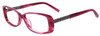 Profile View of Jones New York Designer Blue Light Blocking Reading Glasses J746 in Pink 54mm