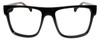 Front View of Converse H082 Designer Reading Eye Glasses with Single Vision Prescription Rx Lenses in Black Tortoise Unisex Square Full Rim Acetate 56 mm