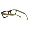 Close Up View of Converse H071 Designer Reading Eye Glasses with Custom Left and Right Powered Lenses in Tortoise Olive Green Unisex Square Full Rim Acetate 55 mm
