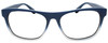 Front View of Converse H093 Designer Reading Eye Glasses in Matte Blue Navy Crystal Unisex Rectangle Full Rim Acetate 60 mm