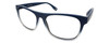 Profile View of Converse H093 Designer Reading Eye Glasses in Matte Blue Navy Crystal Unisex Rectangle Full Rim Acetate 60 mm