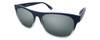 Profile View of Converse H093 Designer Polarized Sunglasses with Custom Cut Smoke Grey Lenses in Matte Blue Navy Crystal Unisex Rectangle Full Rim Acetate 60 mm