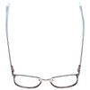 Top View of Converse Q204 Designer Reading Eye Glasses with Prescription Bi-Focal Rx Lenses in Light Blue Silver Unisex Oval Full Rim Stainless Steel 52 mm