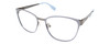 Profile View of Converse Q204 Designer Progressive Lens Prescription Rx Eyeglasses in Light Blue Silver Unisex Oval Full Rim Stainless Steel 52 mm