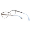 Close Up View of Converse Q204 Designer Reading Eye Glasses with Prescription Progressive Rx Lenses in Light Blue Silver Unisex Oval Full Rim Stainless Steel 52 mm