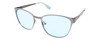 Profile View of Converse Q204 Designer Blue Light Blocking Eyeglasses in Light Blue Silver Unisex Oval Full Rim Stainless Steel 52 mm