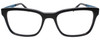 Front View of Converse Q306 Designer Reading Eye Glasses with Single Vision Prescription Rx Lenses in Black Blue Unisex Rectangle Full Rim Acetate 52 mm