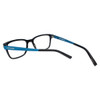 Close Up View of Converse Q306 Designer Reading Eye Glasses with Prescription Progressive Rx Lenses in Black Blue Unisex Rectangle Full Rim Acetate 52 mm