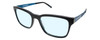 Profile View of Converse Q306 Designer Blue Light Blocking Eyeglasses in Black Blue Unisex Rectangle Full Rim Acetate 52 mm
