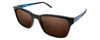 Profile View of Converse Q306 Designer Polarized Reading Sunglasses with Custom Cut Powered Amber Brown Lenses in Black Blue Unisex Rectangle Full Rim Acetate 52 mm