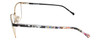 Side View of Vera Bradley SUZANA Designer Reading Eye Glasses with Prescription Bi-Focal Rx Lenses in Pretty Posies Floral Black Gold Ladies Cateye Full Rim Metal 55 mm