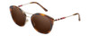 Profile View of Burberry BE4251Q Designer Polarized Sunglasses with Custom Cut Amber Brown Lenses in Tortoise Havana Brown Gold Ladies Cateye Full Rim Metal 53 mm