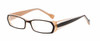Profile View of Ink Designer Blue Light Blocking Eyeglasses Duotone Brown Multi Layered Crystal