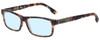 Profile View of Diesel DL5090 Designer Blue Light Blocking Eyeglasses in Havana Tortoise Brown Gold Mens Rectangle Full Rim Acetate 54 mm