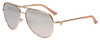 Profile View of Guess Factory GF6098 Aviator Sunglass Rose Gold/Red Gradient Silver Mirror 64mm