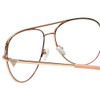 Close Up View of Guess Factory GF6098 Designer Reading Eye Glasses with Prescription Progressive Rx Lenses in Rose Gold Ladies Aviator Full Rim Metal 64 mm