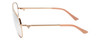 Side View of Guess Factory GF6098 Designer Reading Eye Glasses in Rose Gold Ladies Aviator Full Rim Metal 64 mm