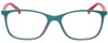 Front View of Guess GU3004 Designer Reading Eye Glasses with Prescription Bi-Focal Rx Lenses in Turquoise Pink Crystal Blue Green Unisex Cateye Full Rim Acetate 51 mm