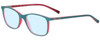 Profile View of Guess GU3004 Designer Blue Light Blocking Eyeglasses in Turquoise Pink Crystal Blue Green Unisex Cateye Full Rim Acetate 51 mm