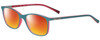 Profile View of Guess GU3004 Designer Polarized Sunglasses with Custom Cut Red Mirror Lenses in Turquoise Pink Crystal Blue Green Unisex Cateye Full Rim Acetate 51 mm