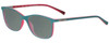 Profile View of Guess GU3004 Designer Polarized Reading Sunglasses with Custom Cut Powered Smoke Grey Lenses in Turquoise Pink Crystal Blue Green Unisex Cateye Full Rim Acetate 51 mm