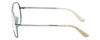 Side View of Guess GU7555 Designer Reading Eye Glasses in Silver Glitter Pearl Gold Ladies Aviator Full Rim Metal 59 mm