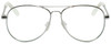 Front View of Guess GU7555 Designer Reading Eye Glasses with Prescription Bi-Focal Rx Lenses in Silver Glitter Pearl Gold Ladies Aviator Full Rim Metal 59 mm
