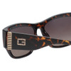 Close Up View of Guess GU7623 Ladies Cateye Full Rim Sunglasses Havana Tortoise/Amber Brown 57mm