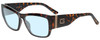 Profile View of Guess GU7623 Designer Blue Light Blocking Eyeglasses in Havana Tortoise Ladies Cateye Full Rim Acetate 57 mm