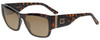 Profile View of Guess GU7623 Designer Polarized Sunglasses with Custom Cut Amber Brown Lenses in Havana Tortoise Ladies Cateye Full Rim Acetate 57 mm