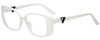Profile View of Guess GU7631 Designer Progressive Lens Blue Light Blocking Eyeglasses in White Ladies Butterfly Full Rim Acetate 53 mm