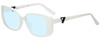 Profile View of Guess GU7631 Designer Progressive Lens Blue Light Blocking Eyeglasses in White Ladies Butterfly Full Rim Acetate 53 mm