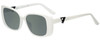 Profile View of Guess GU7631 Designer Polarized Sunglasses with Custom Cut Smoke Grey Lenses in White Ladies Butterfly Full Rim Acetate 53 mm