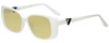 Profile View of Guess GU7631 Designer Polarized Reading Sunglasses with Custom Cut Powered Sun Flower Yellow Lenses in White Ladies Butterfly Full Rim Acetate 53 mm