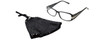 Calabria Women Black Sequin Mask&Match 827 Crystals Designer Eyeglasses&Retainer