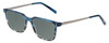 Profile View of Eyebobs Above Board Designer Polarized Sunglasses with Custom Cut Smoke Grey Lenses in Blue Grey Tortoise Havana Unisex Square Full Rim Metal 50 mm
