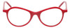 Front View of Eyebobs Barbee Q Ladies Cateye Full Rim Designer Reading Glasses Gloss Red 50 mm