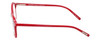 Side View of Eyebobs Barbee Q Designer Reading Eye Glasses with Prescription Progressive Rx Lenses in Gloss Red Ladies Cateye Full Rim Acetate 50 mm
