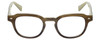 Front View of Eyebobs Bench Mark Designer Reading Eye Glasses in Brown Horn Marble Olive Green Ladies Cateye Full Rim Acetate 46 mm