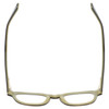 Top View of Eyebobs Bench Mark Designer Reading Eye Glasses with Single Vision Prescription Rx Lenses in Brown Crystal Olive Green Ladies Cateye Full Rim Acetate 46 mm
