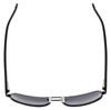 Top View of Eyebobs Big Ball Aviator Sunglasses Gun Metal Black w/ Smoke Grey Gradient 56 mm
