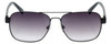Front View of Eyebobs Big Ball Aviator Sunglasses Gun Metal Black w/ Smoke Grey Gradient 56 mm