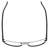 Top View of Eyebobs Big Ball Designer Reading Eye Glasses in Gun Metal Black Unisex Aviator Full Rim Metal 56 mm