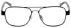 Front View of Eyebobs Big Ball Designer Reading Eye Glasses in Gun Metal Black Unisex Aviator Full Rim Metal 56 mm